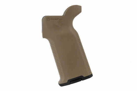 The Magpul MOE K2+ FDE ar15 pistol grip features a storage container for holding batteries or oil